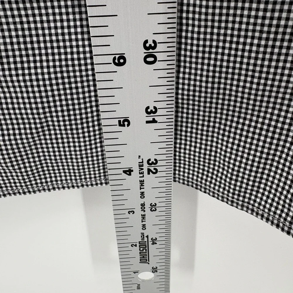 Ralph Lauren Mens XXL Classic Fit Gingham Button Down Shirt Black White Stretch